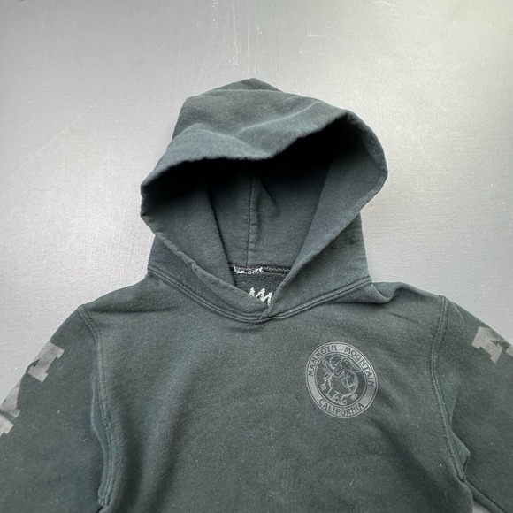 Mammoth Mountain Hoodie Boys Small Black Graphic Pullover Sweatshirt Logo Ski - Picture 2 of 11